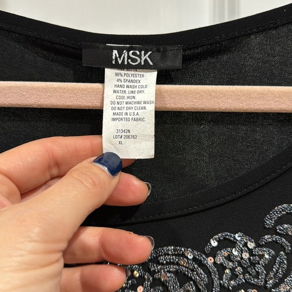 NWT Sequin Embellished Black Formal Top size XL - Picture 3 of 8